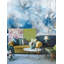 Papier peint amovible aquarelle abstraite bleu foncé et gris-286003579