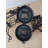 Quartz movement / Crystal Tabletop Clock in Black