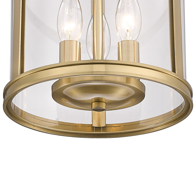 8.75" 3-Light Dimmable Flush Mount with Glass, Gold