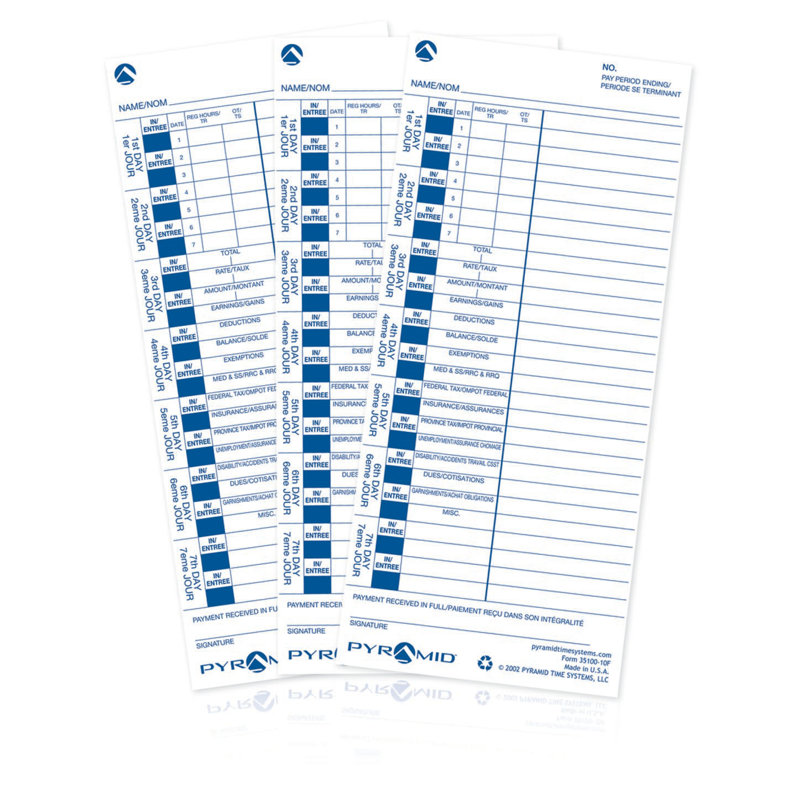 English/French Time Card