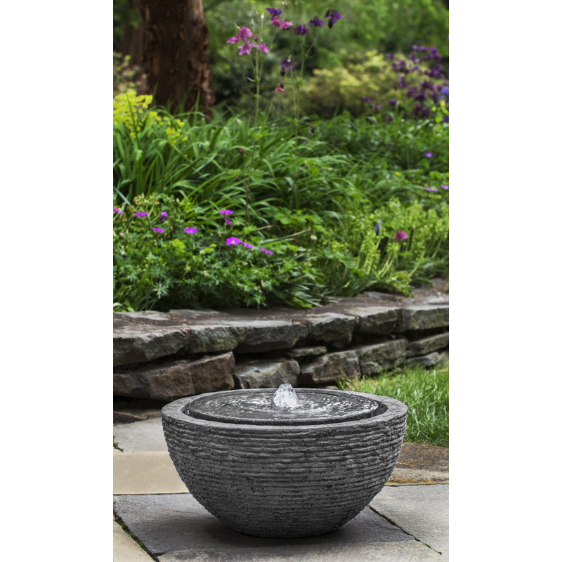 Arroyo Round Gray Weather Resistant Floor Fountain