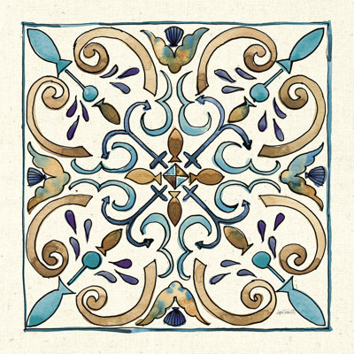 " Coastal Breeze Tile I " Watercolor Print