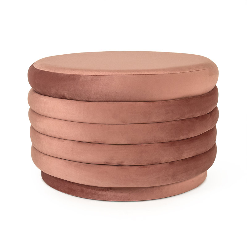 Repose-pieds repose-pieds rond 20,5" Otavio, Rose