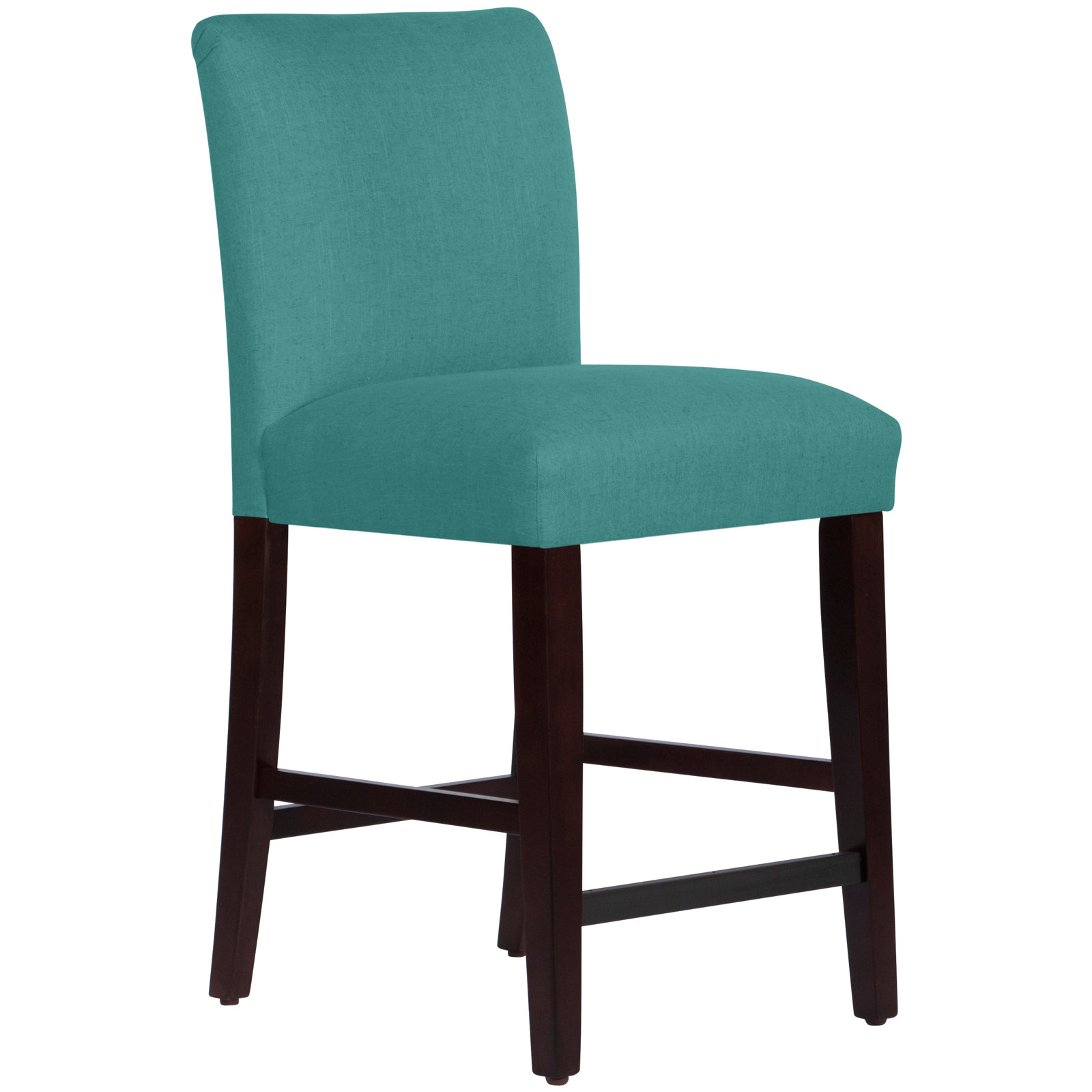 Hadrien Bar and Counter Stool, Classic White Velvet, Espresso, Counter Stool (26" Seat Height)