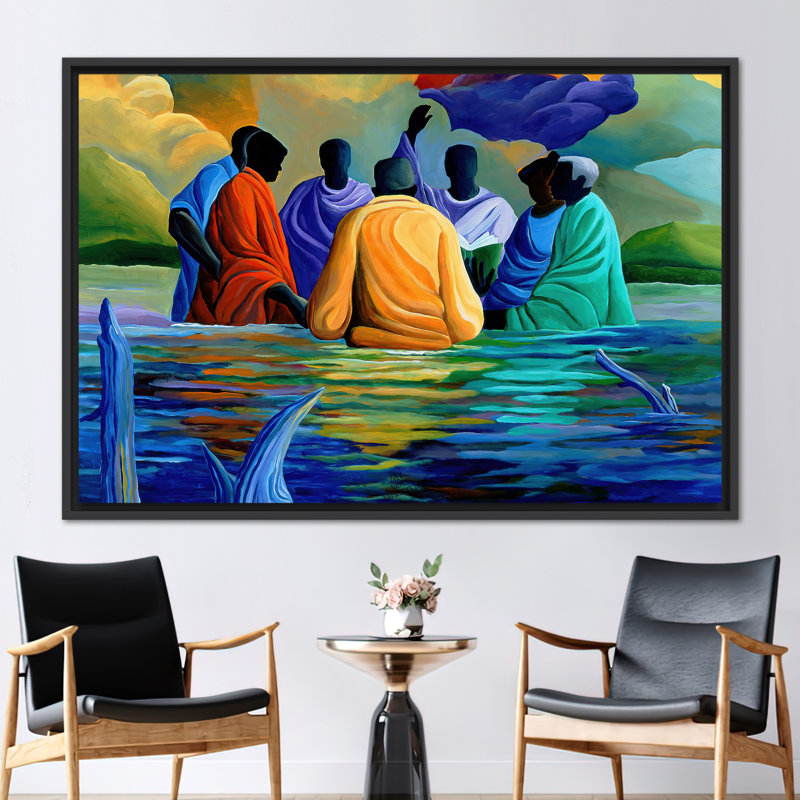 Print on Canvas, 20 cm H x 30 cm W, Black Floater Framed