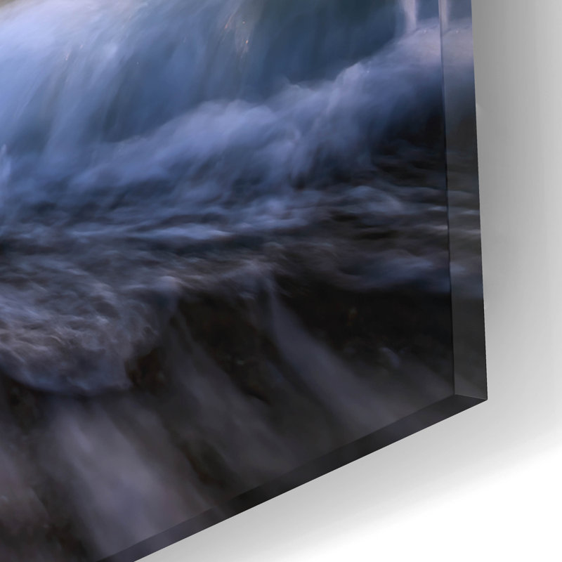 Art mural en verre «Break Beach Bay» par Rick Berk, H 12 po x l 16 po x P 0,13 po