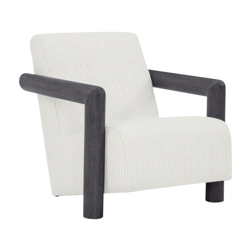 Mara Patio Chair with Cushions, Cream Outdoor Poly 6070-002, Flint Gray