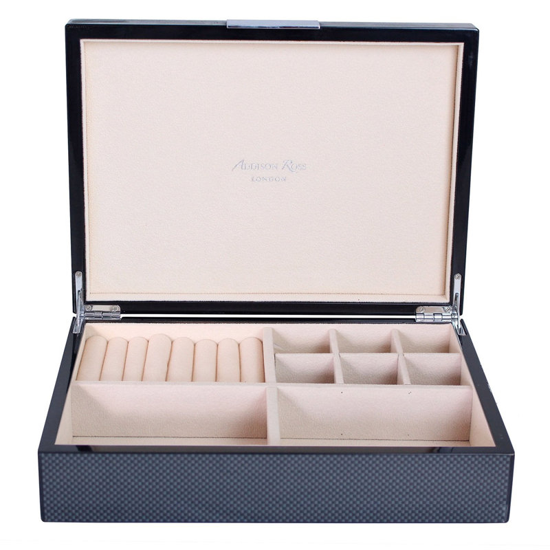Chiffon Laquer Jewelry Box, Gray