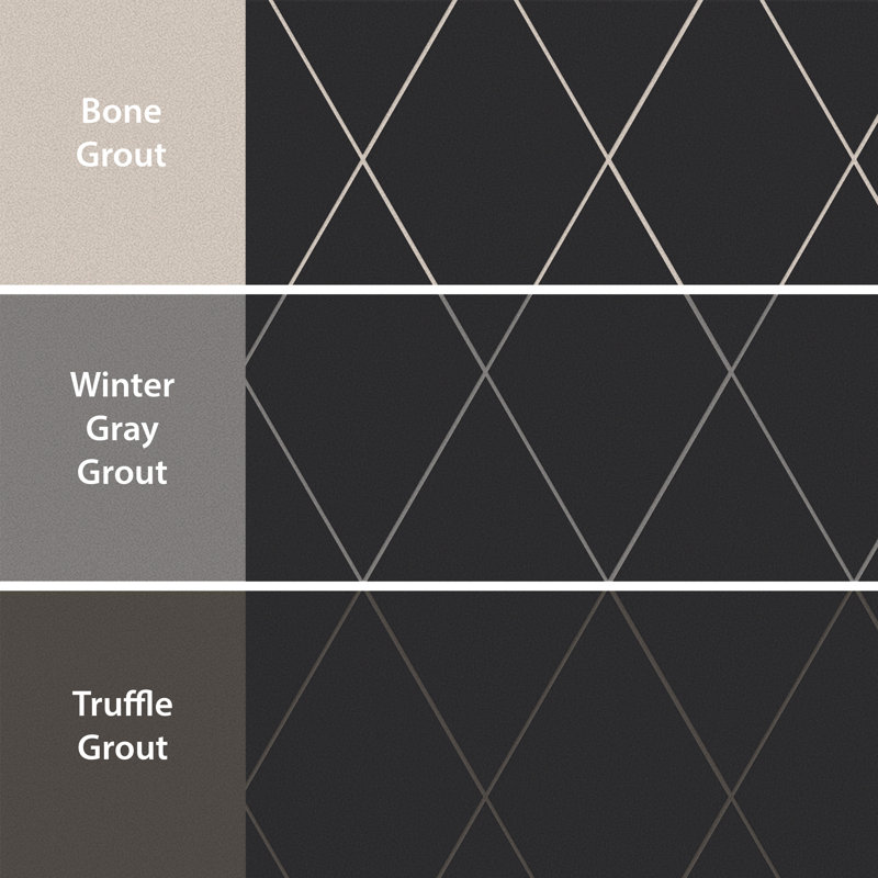 Rhombus Smooth 6" x 10" Porcelain Wall & Floor Tile, Black