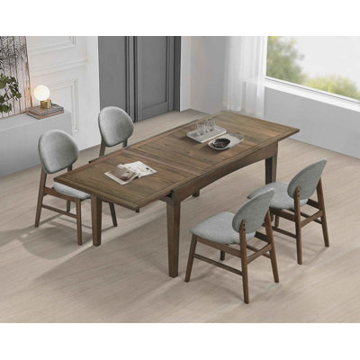 Ensemble de salle à manger extensible en bois 7 pièces avec chaises rembourrées Verona