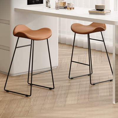 Ensemble de 2 chaises d'appoint orange et noir