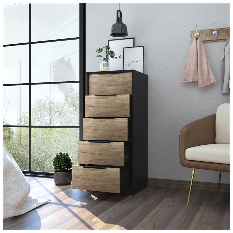 Commode verticale 5 tiroirs Kaia