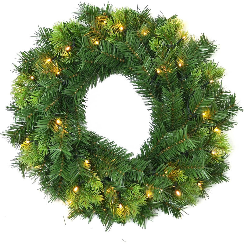 Faux Lighted PVC 21.65cm Christmas Wreath