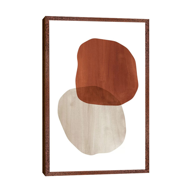 Terracotta And Beige Organic Shapes by Whales Way - Print on Canvas, 101.6cm H x 66.04cm W x 3.81cm D