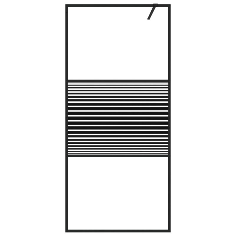Stemple Framed Fixed Shower Screen with Clear Glass, 195cm H x 90cm W