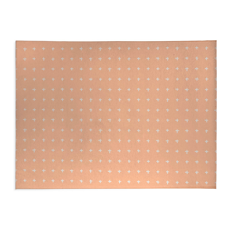 Tapis de jeu Criss, Rectangle 5 pi x 7 pi, Pêche / orange