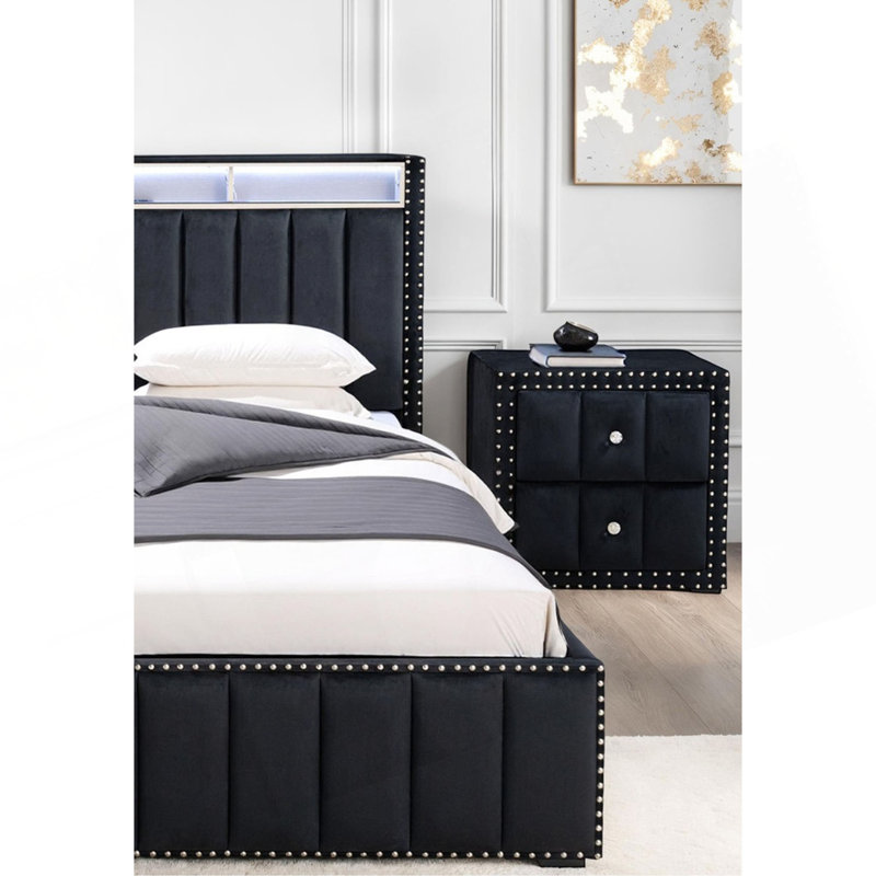 Table de chevet 1pc, Noir