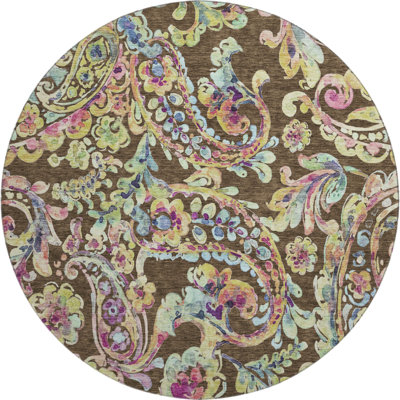 Premium Machine Washable Prisco Chocolate Rug