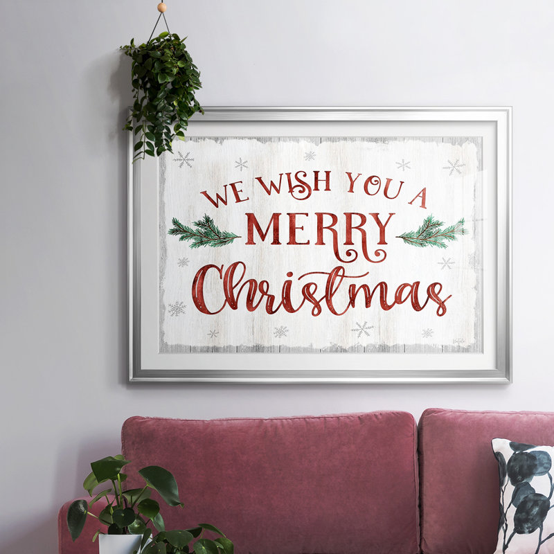 Nous vous souhaitons, impression sur papier, Argent, H 19 po x l 27 po x P 1,5 po