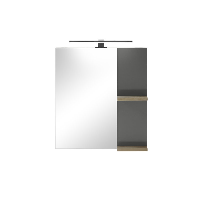 George-James Wood Flat Wall Mirror, 70cm H x 60cm W, Grey