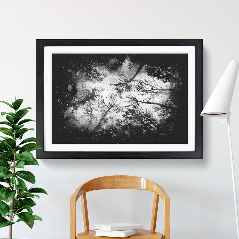Vaulted Tree Branches - Picture Frame Graphic Art Print, 45cm H x 63cm W x 2cm D, Black Framed
