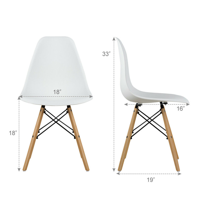 Chaise d'appoint à dossier solide en blanc