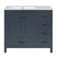 Ensemble de meuble-lavabo 36 po avec lavabo en céramique, armoire de rangement abondante, 2 portes à fermeture douce et 5 tiroirs