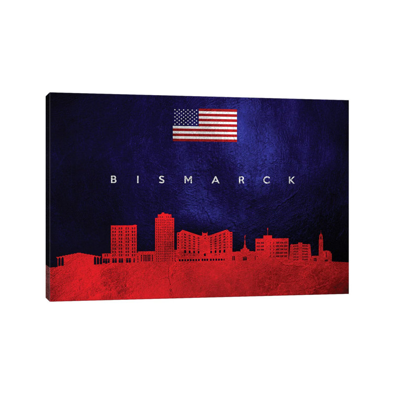 Bismarck North Dakota Skyline by Adrian Baldovino - Wrapped Canvas Print, 66.04 cm H x 45.72 cm W x 3.175 cm D