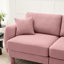 Tissu convertible en L rose à 4 places avec pieds en forme de coquillage, amovibles et cylindriques. Conception de conception moderne pour le confort de votre salon dans la chambre à coucher-2016450842