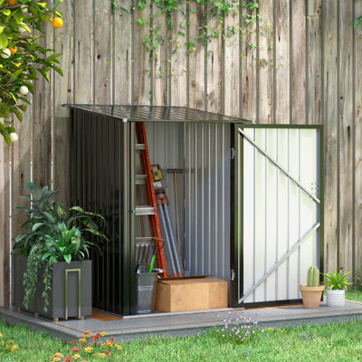 Remise de rangement pour l'extérieur Outsunny 3,3 po x 3,4 po, porte-outils de jardin en métal galvanisé, porte verrouillable pour la cour arrière, vélo, patio, garage, pelouse