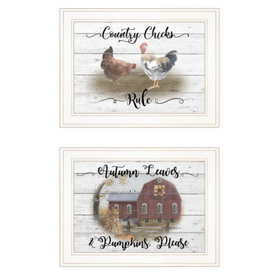 Country Living 2-Piece Vignette Framed Wall Art for Living Room, Home Wall Decor by Billy Jacobs