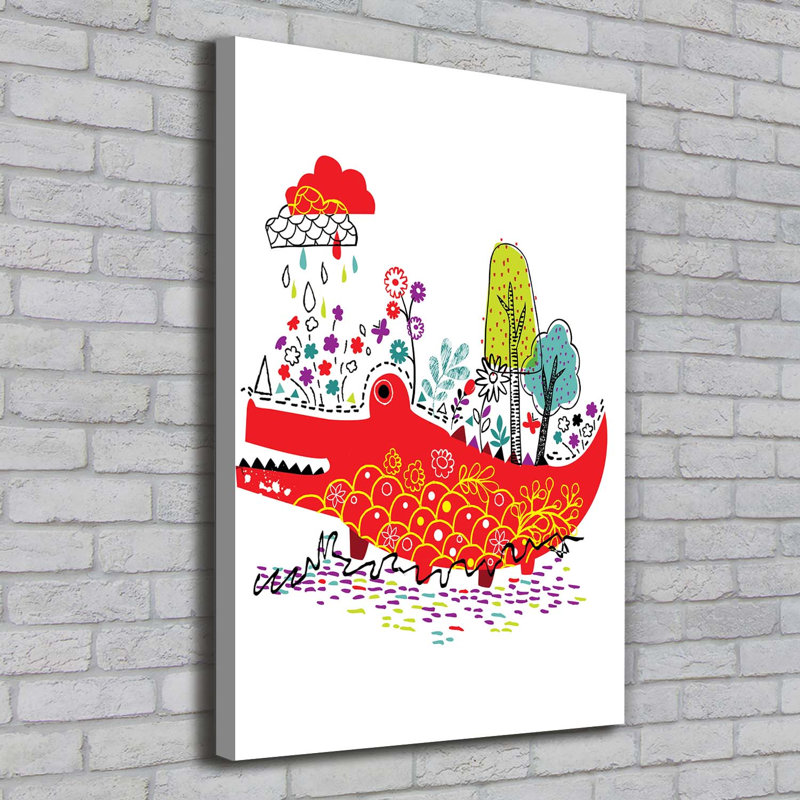 Crocodile 1 Piece Wrapped Canvas Wall Art