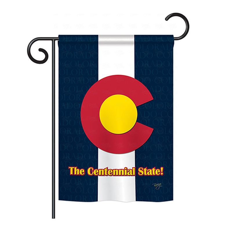 Drapeau de maison en polyester à 2 côtés US State, H 18,5 po x l 13 po, Colorado