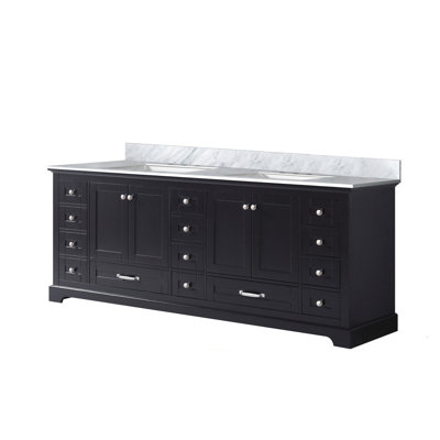 Meuble-lavabo double avec comptoir en marbre de Carrare