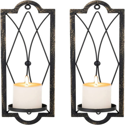 2 Piece Metal Wall Candelabra Set