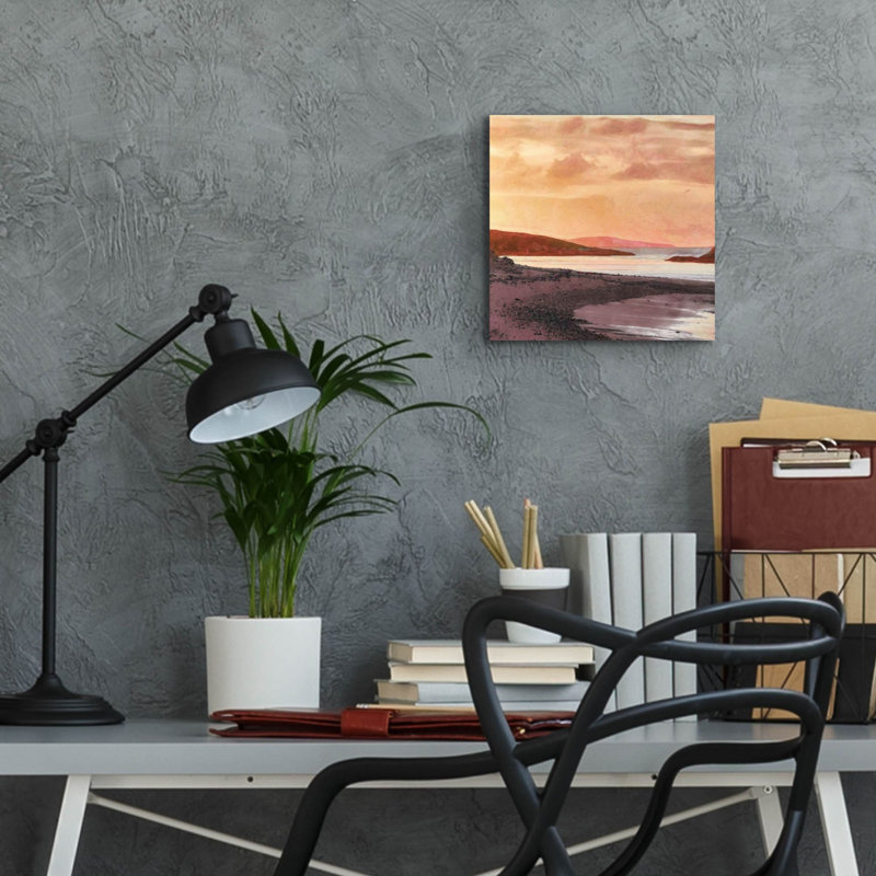  Art mural en verre «A New Morning 2» par Alonzo Saunders, 12 po x 12 po