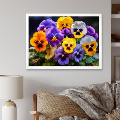 Purple Pansies Vibrant Pansies On Canvas Print