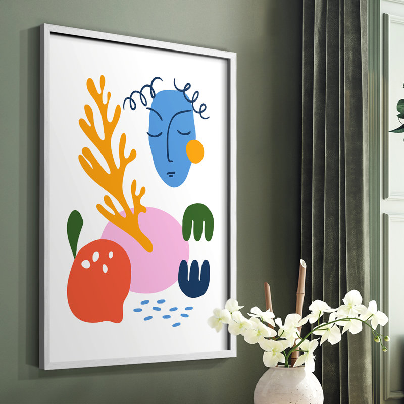 Matisse CDLIII Framed Print - Solid Wood, White Single Picture Framed, 14" H x 11" W