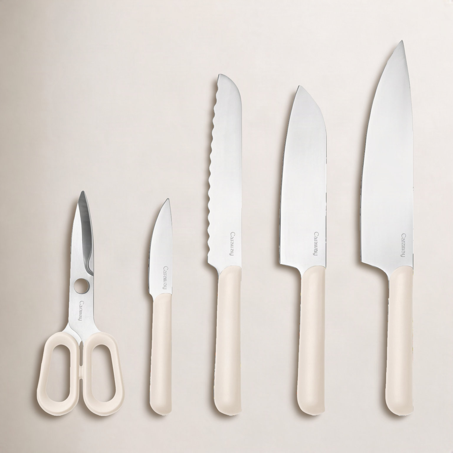 Caraway 5-Piece Knife Set, Cream