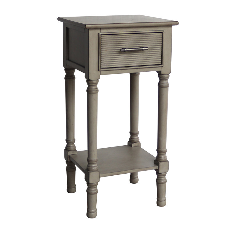 Table de bout avec rangement Akia, gris