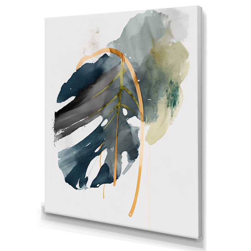 Vert Philodendron feuille III - impression, H 20 po x l 12 po x P 1 po, Toile tendue