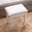 Tabouret de coiffeuse avec coussin et pieds solides, blanc