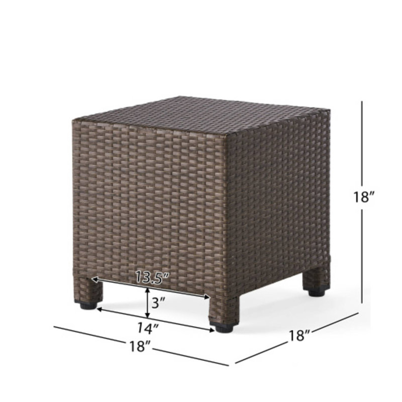 Table d'appoint d'extérieur fonctionnelle pour l'extérieur, Brun