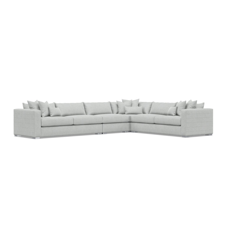 Bernhardt Helena 4-Piece Fabric Sectional, Light Gray Polyester