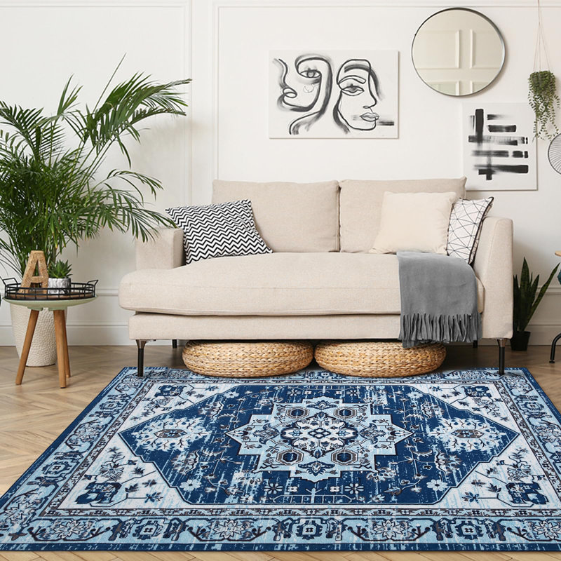 Abstract Machine Printed Area Rug, Rectangle 80 x 150 cm