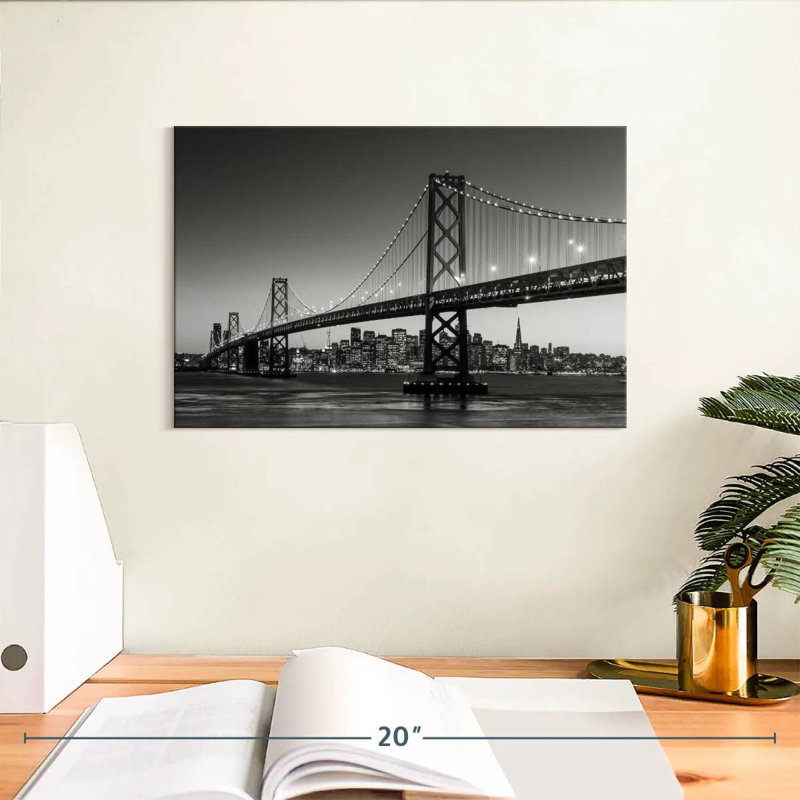 Lilie Bay Bridge In Black And White, 8" H x 12" W
