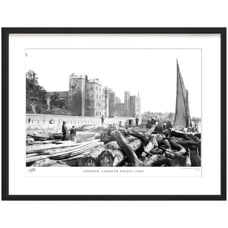 London, Lambeth Palace C1865 by Francis Frith - Single Picture Frame Print, 28cm H x 36cm W x 2.3cm D