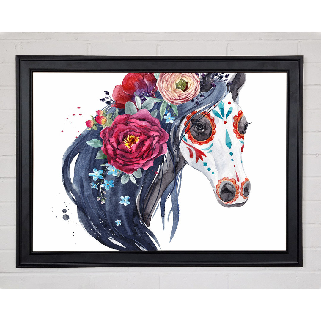 Day Of The Dead Horse - Einzelner Bilderrahmen Kunstdrucke