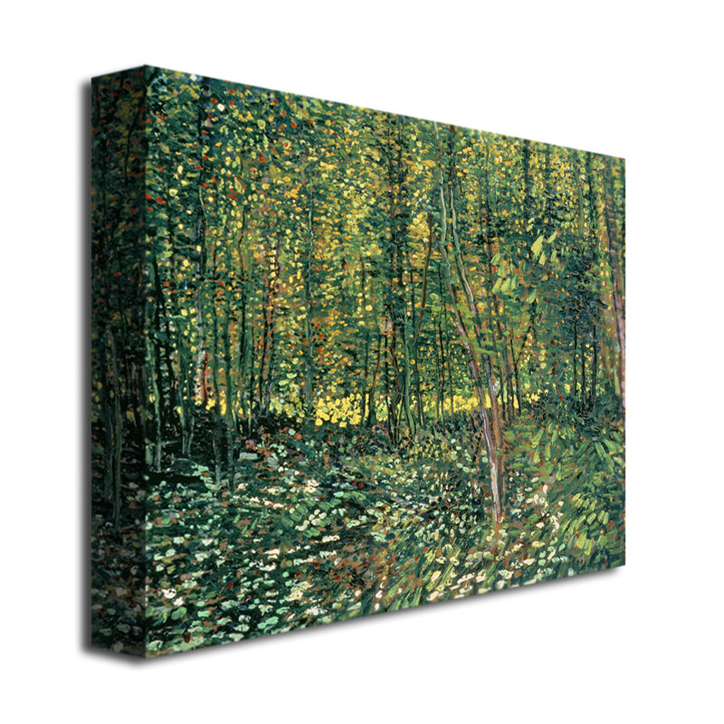 Art mural sur toile tendue - Vincent Van Gogh «Trees and Undergrowth, 1887», art mural pour salon, chambre à coucher ou bureau - 18 x 24