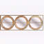 Miroir mural 3 pièces dans un cadre rectangulaire doré, décoration murale pour le salon de la chambre à coucher, 40 po x 14 po